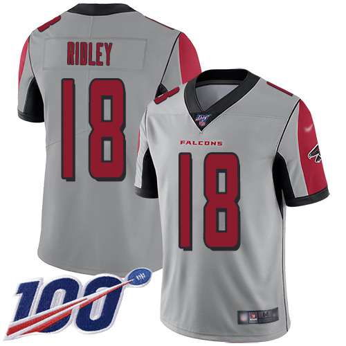 Atlanta Falcons Limited Silver Men Calvin Ridley Jersey NFL Football #18 100th Season Inverted Legend->youth nfl jersey->Youth Jersey